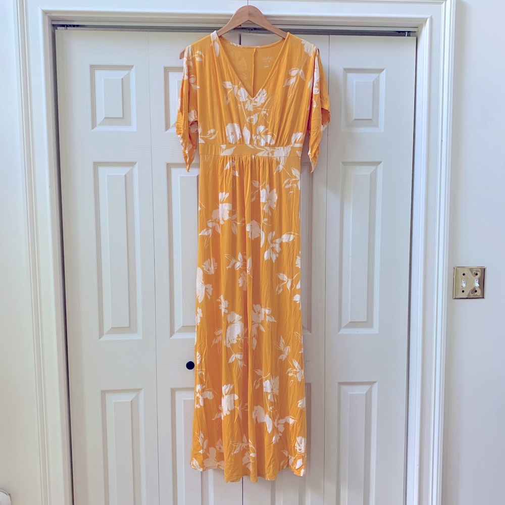 Isabel Maternity Golden/Yellow Maxi Dress